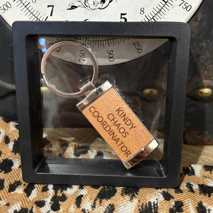Kindy Chaos Coordinator - Timber Key Tag