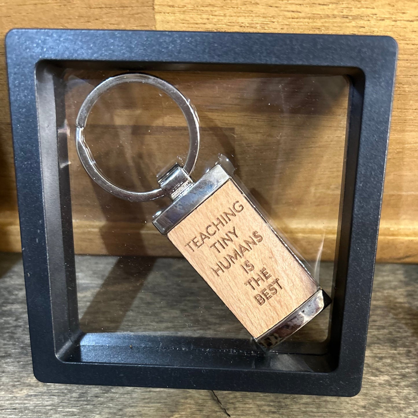 Teaching Tiny Humans Is the Best - Timber & Metal Key Tag