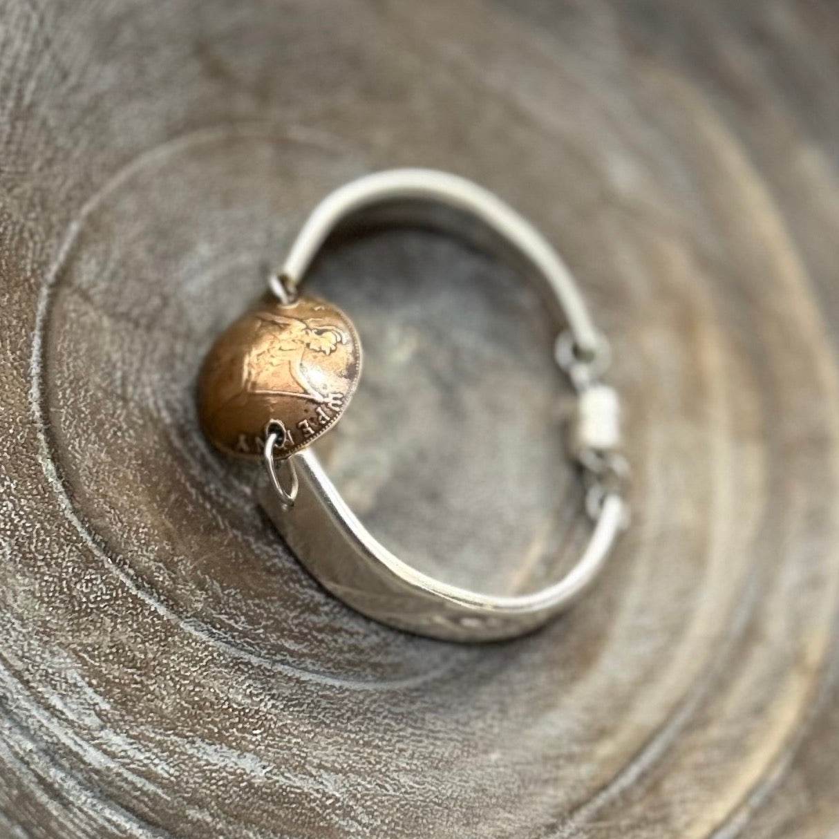 Vintage Coin Bracelet - 1908 Australian Half Penny - Molly Made